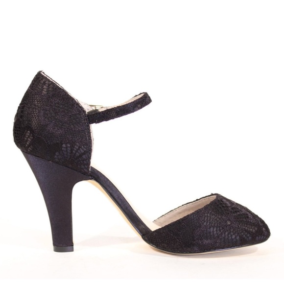 Lulu Mid Heel Peep Toe Pump by Chelsea Crew in Black (NIB) - Picture 3 of 4